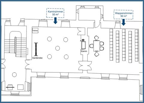 Skizze: Bestuhlung Wappenzimmer – Reihen